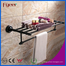 Fyeer Black Series Bathroom Fittings Brass Towel Rack